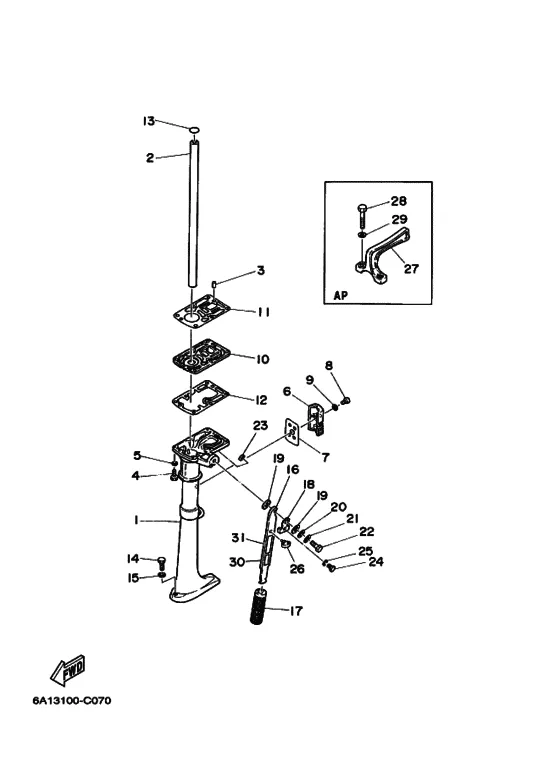 Дейдвуд кронштейн для Yamaha 2 MHS