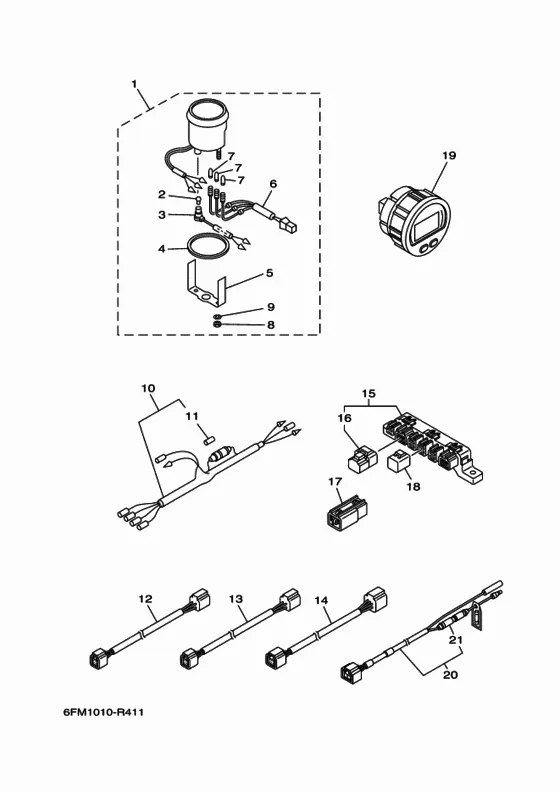 Панель приборов для Yamaha F25 ETL