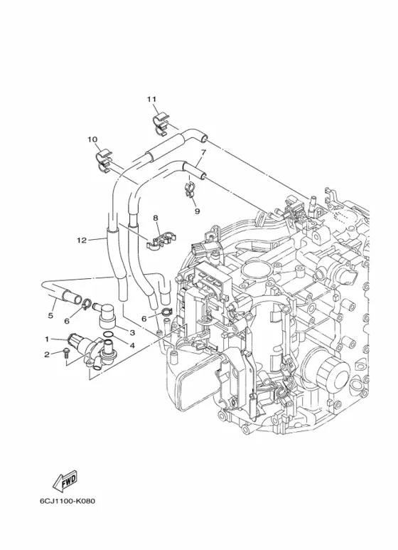 Впускная система 3 для Yamaha F40 ETL