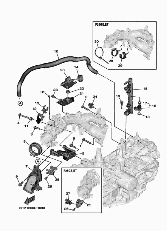 Впускная система 2 для Yamaha F25 ETL