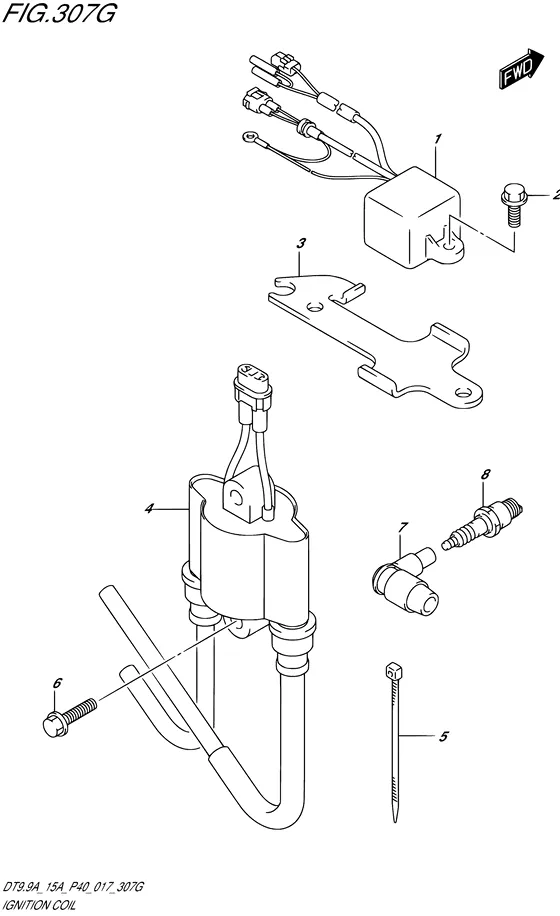 Катушка зажигания ((DT15A P36)) для Suzuki DT15A S/L; KS/L