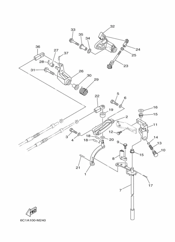 Управление для Yamaha F50 E(D/H/T)L/X