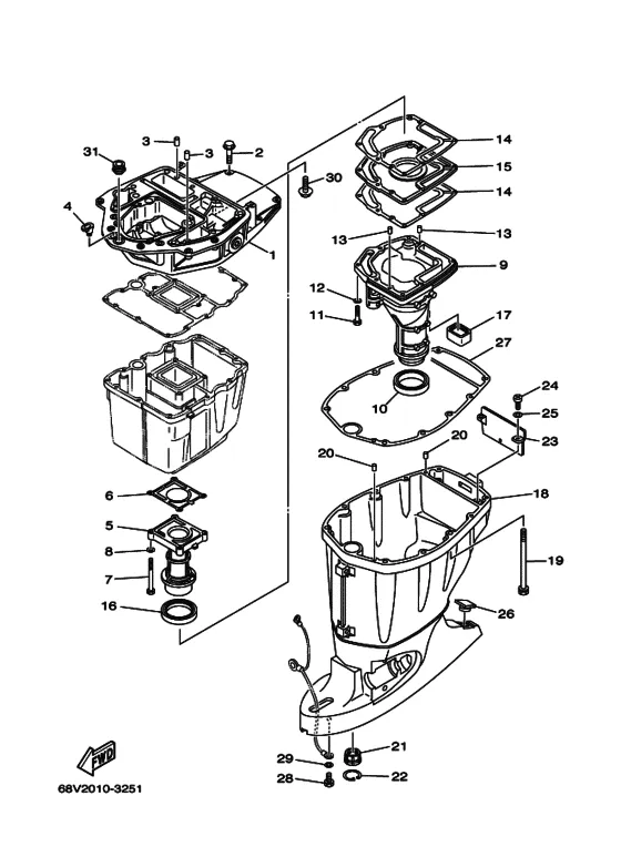 Дейдвуд кронштейн для Yamaha F115 ETL/X