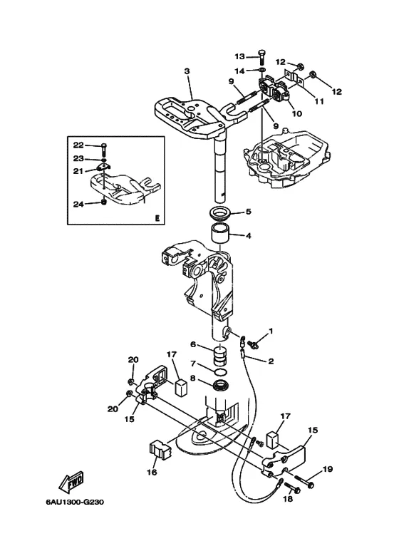 Кронштейн 2 для Yamaha F9.9 E/MHS/L