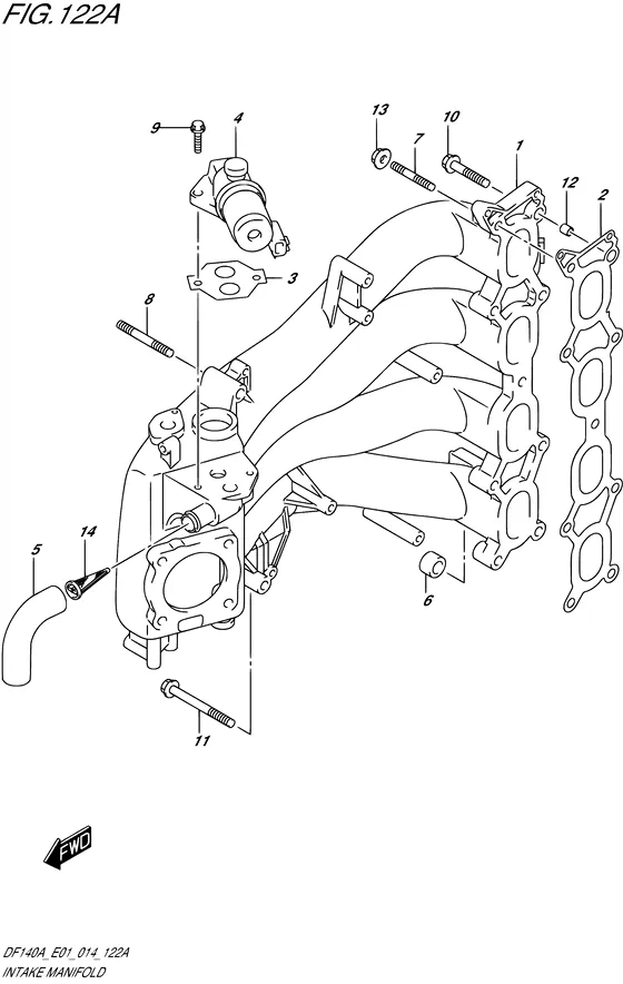 Всасывающий коллектор для Suzuki DF100A TL/X