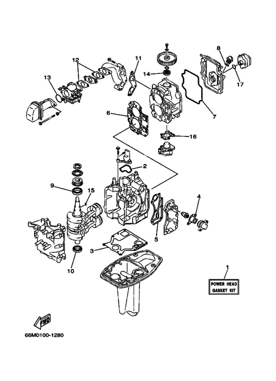 Восстановительный комплект для Yamaha F15 M(E/W)HS/L