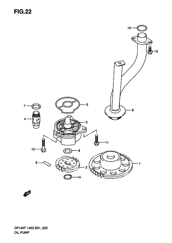 Масляный насос для Suzuki DF140 (Z)TL/X; W(Z)TL/X