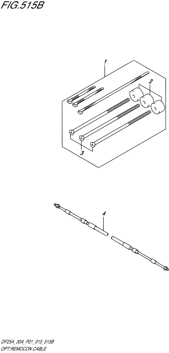 Опция: трос пульта ду ((DF25AT P01)) для Suzuki DF25A S/L; RS/L; TS/L; THS/L
