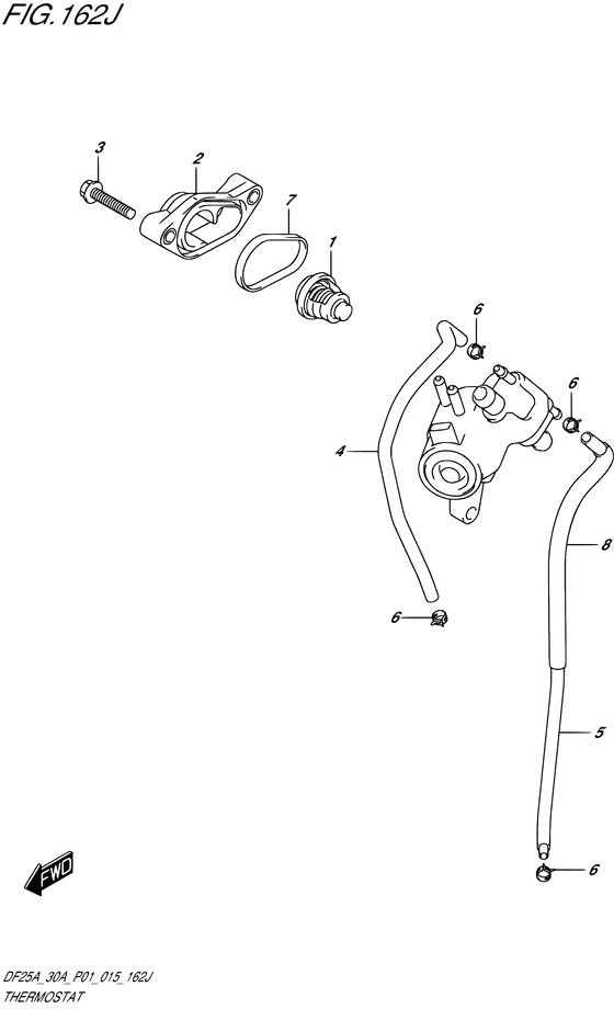 Термостат ((DF30AQ P01)) для Suzuki DF25A S/L; RS/L; TS/L; THS/L