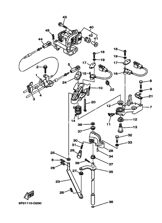 Блок управления в сборе для Yamaha F225 ETU/X
