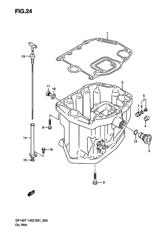 Масляный поддон для Suzuki DF140 (Z)TL/X; W(Z)TL/X