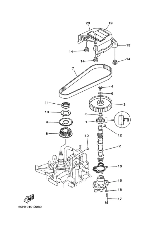 Масляный насос для Yamaha F6 MHS/L