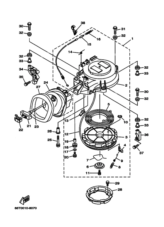Привод стартера для Yamaha 40 M(W/T)HS/L