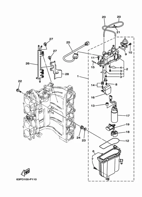 Топливный насос впрыска для Yamaha F150 ETX