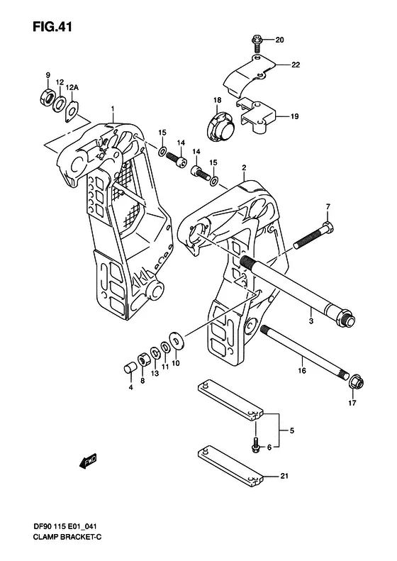 Зажимной кронштейн для Suzuki DF100 TL/X