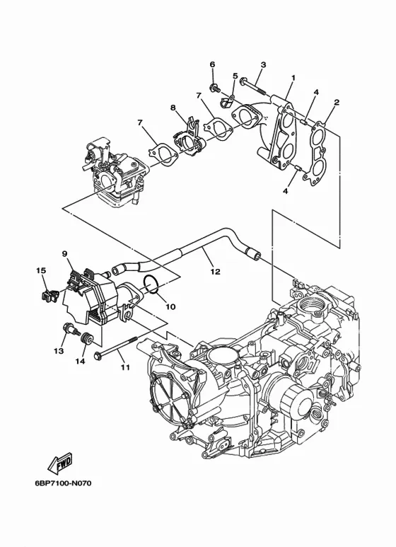 Впускная система для Yamaha F25 M(E/W)HTS/L/X