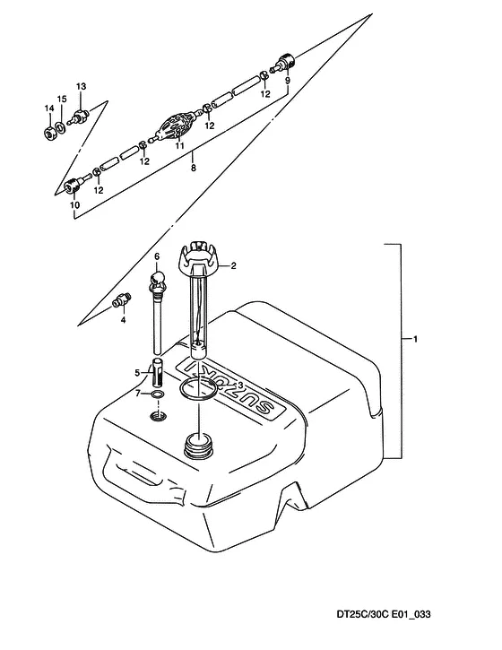 Топливный бак ((PLASTIC)) для Suzuki DT30C S/L; RS/L