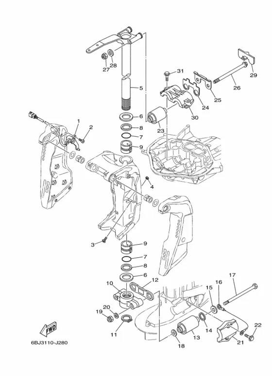 Струбцина для Yamaha F350 ETU/X