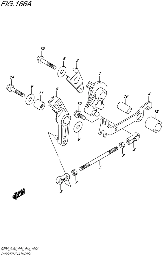 Управление дроссельной заслонкой ((DF8A P01)) для Suzuki DF8A S/L; RS/L