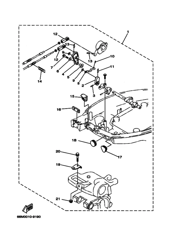 Дистанционное управление для Yamaha F9.9 M(E)HS/L