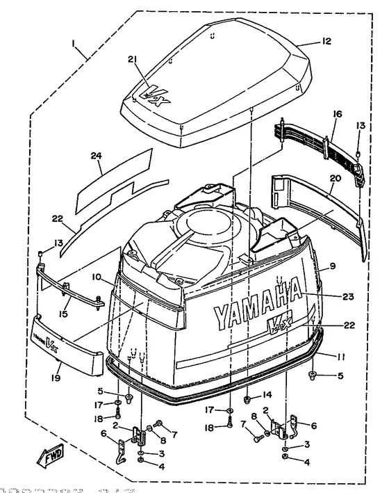 Верхний капот для Yamaha 250 ETOXL/XXL