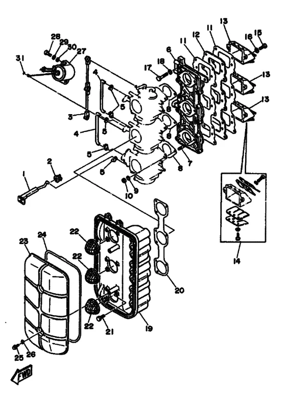Впускная система для Yamaha 75 E(M/H/D/T)L