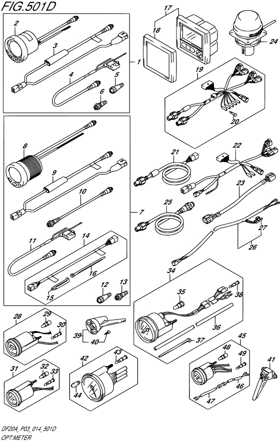 Опция: счетчик ((DF20AT P03)) для Suzuki DF9.9B S/L; RS/L; TS/L