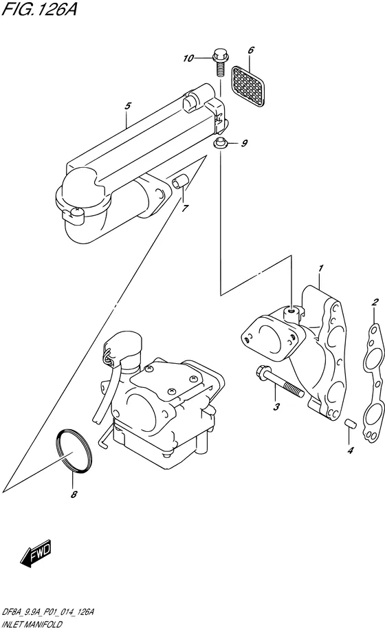 Впускной коллектор для Suzuki DF8A S/L; RS/L