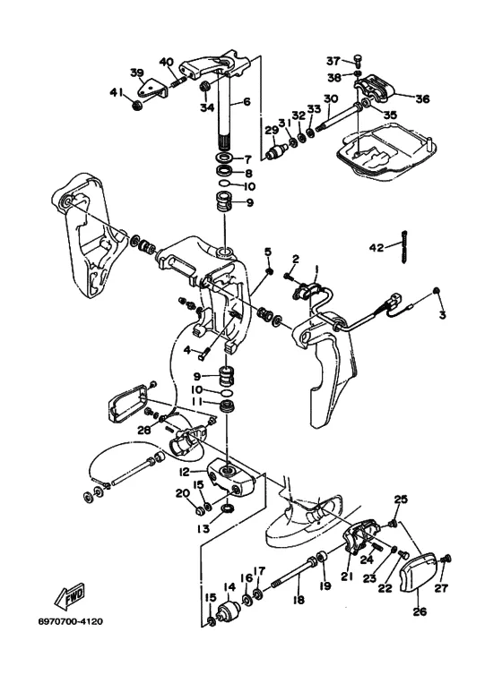 Кронштейн 4 для Yamaha 55 MHS/L