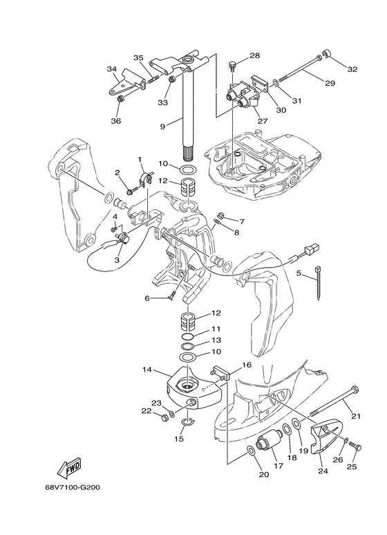 Кронштейн 2 для Yamaha F100 ETL/X