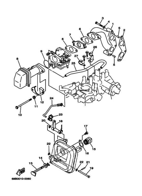 Впускная система для Yamaha F15 M(E/W)HS/L
