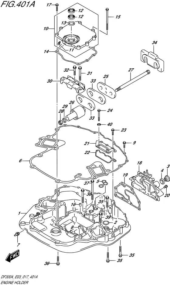 Кронштейн двигателя ((DF300A E03)) для Suzuki DF250A PX/XX