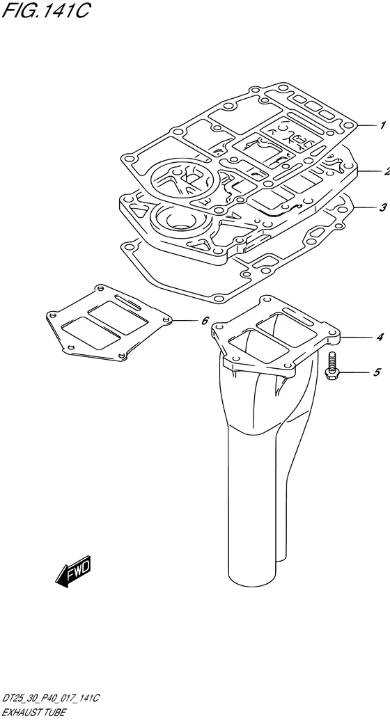 Выхлопная труба ((DT30R P40)) для Suzuki DT30 S/L; RS/L