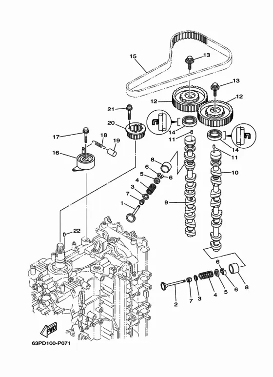 Клапан для Yamaha F150 ETX
