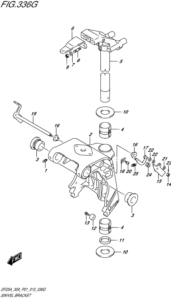 Поворотный кронштейн ((DF30AT P01)) для Suzuki DF30A S/L; TS/L; THS/L; QHL