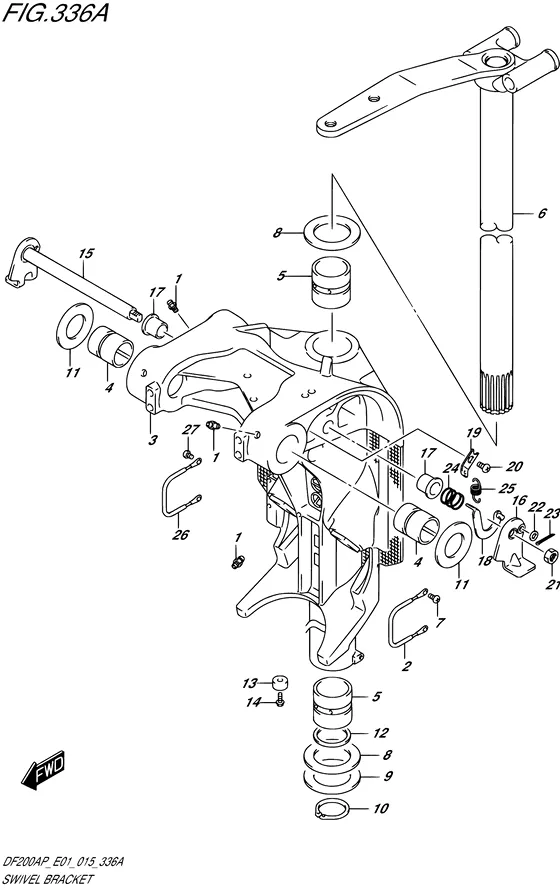 Поворотный кронштейн ((DF200AP E01)) для Suzuki DF200A PL/X