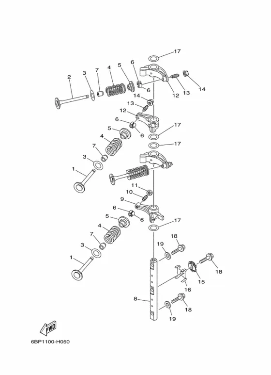 Клапан для Yamaha F25 M(E/W)HTS/L/X