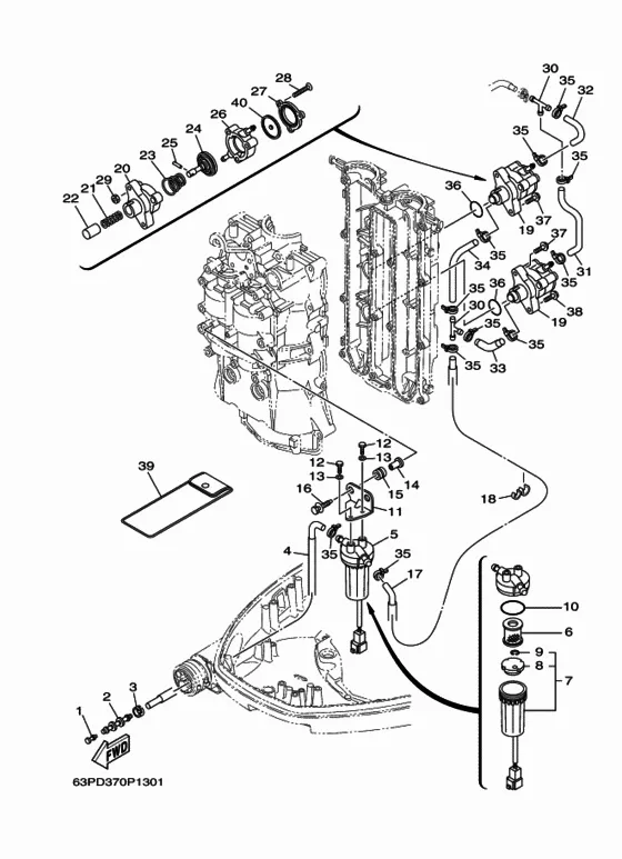 Топливная система для Yamaha F150 ETX