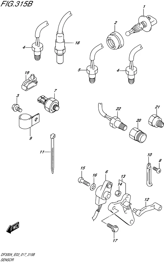 Датчик ((X,XX) (DF250A E03)) для Suzuki DF250A PX/XX