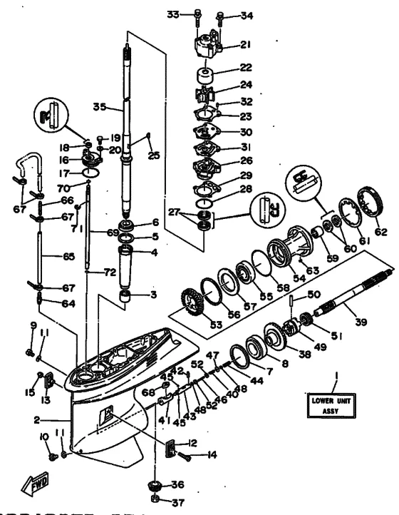 Редуктор & привод для Yamaha 80 E(M)TOL/UL