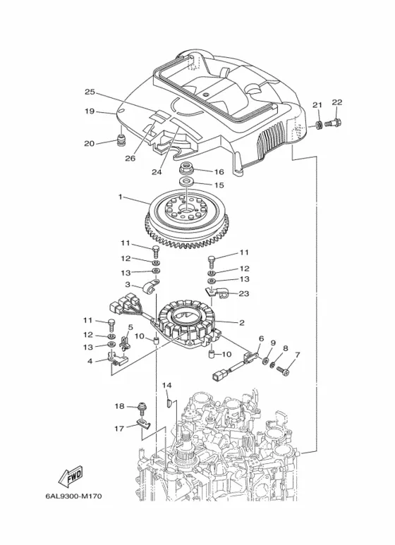 Генератор для Yamaha F225 ETL