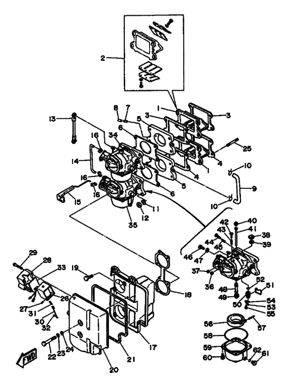 Впускная система для Yamaha 55 M(E/T/D/H)S/L