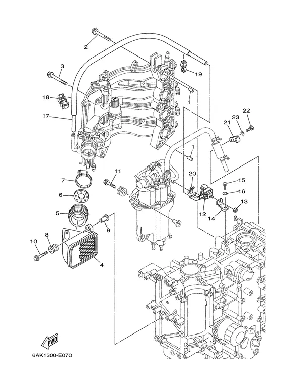 Впускная система 2 для Yamaha F40 ETL