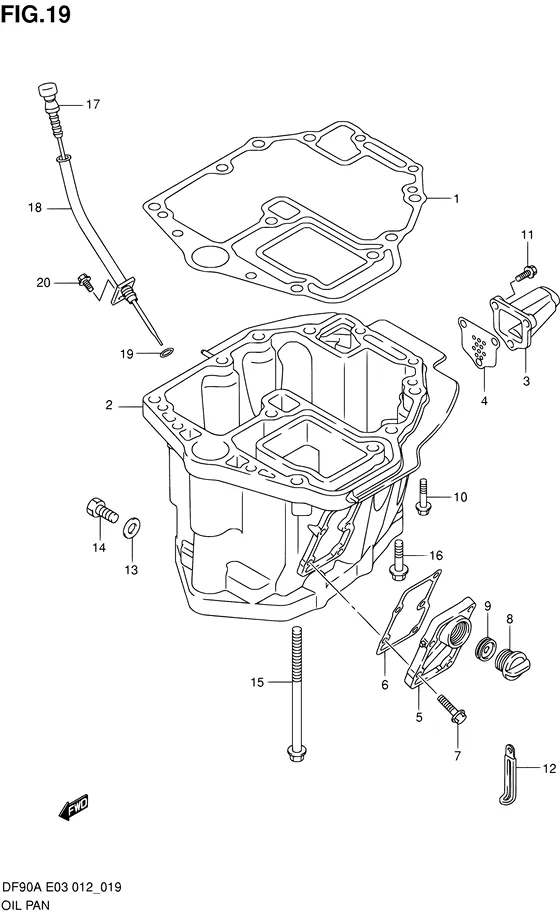 Масляный поддон для Suzuki DF90A T(H)L/X
