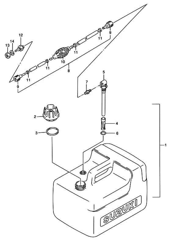 Топливный бак ((PLASTIC:12L)) для Suzuki DT5 S/L