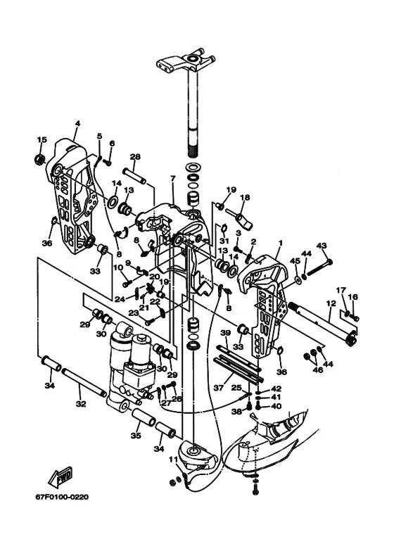 Струбцина для Yamaha F80 ETL/X