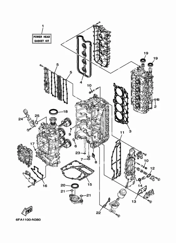 Ремонтный комплект 1 для Yamaha F150 ETL/X