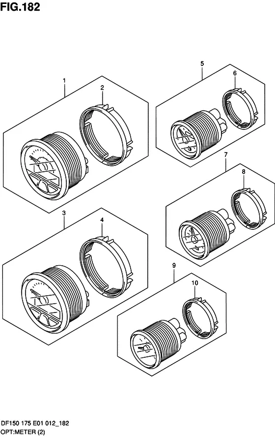 Опция: счетчик ((2)) для Suzuki DF150 (Z)TL/X