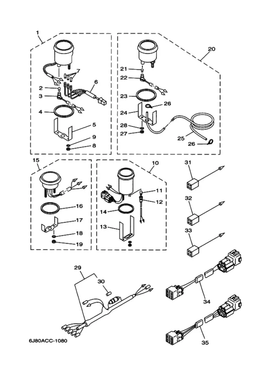 Панель приборов (ｱﾅﾛｸﾞﾀｲﾌﾟ) для Yamaha 60 ET(D)OL