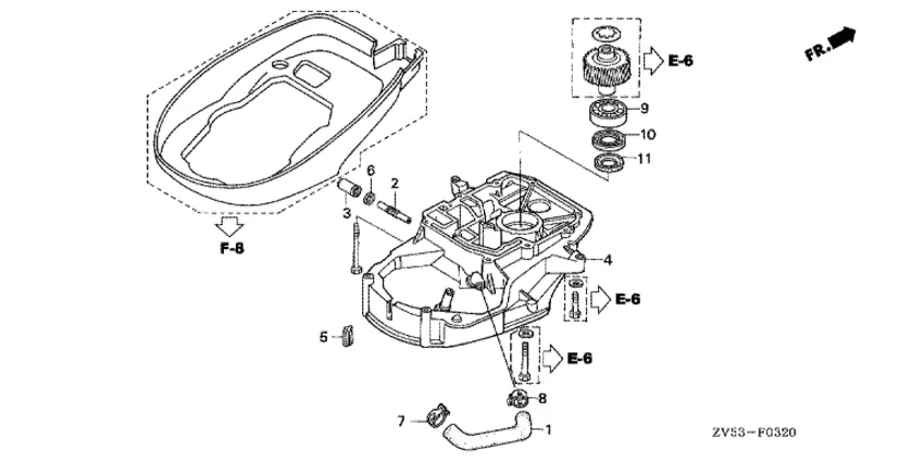 Первичный корпус редуктора для Honda 40